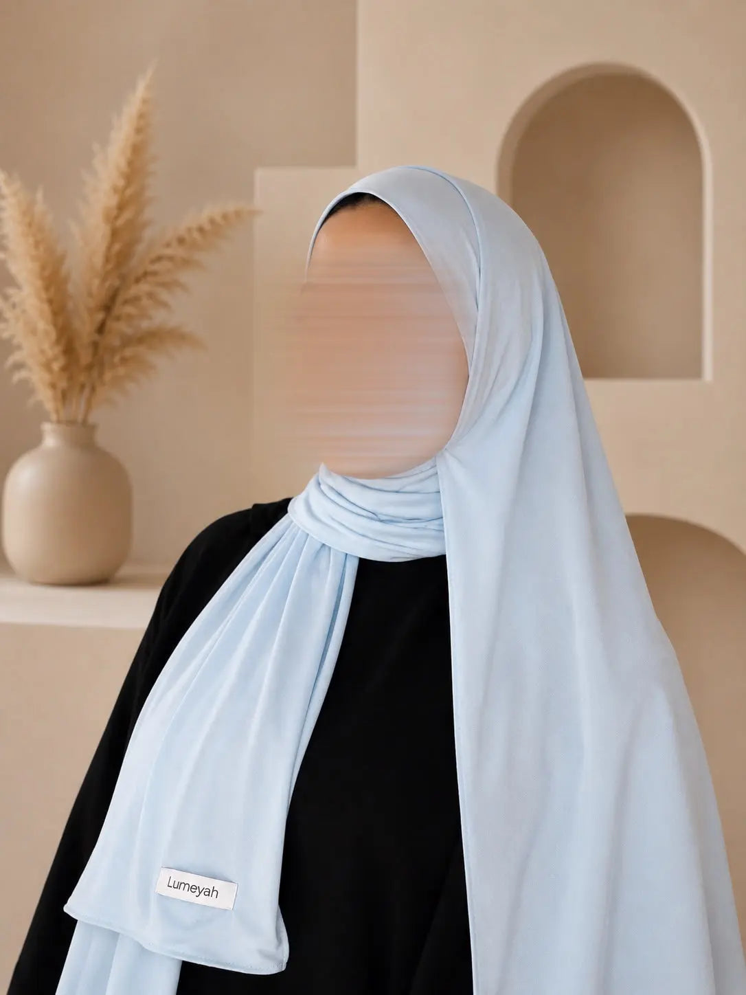 hijab long jersey premium bleu glacier lumeyah
