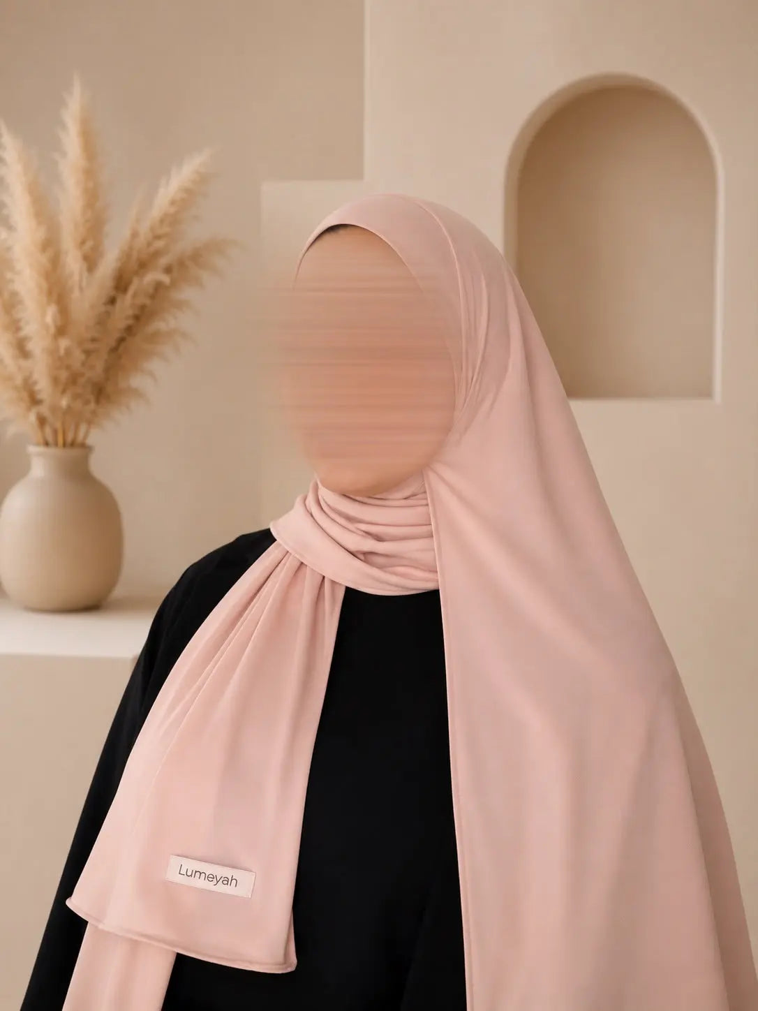 hijab long jersey premium rose blush lumeyah