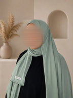 hijab long jersey premium vert menthe lumeyah