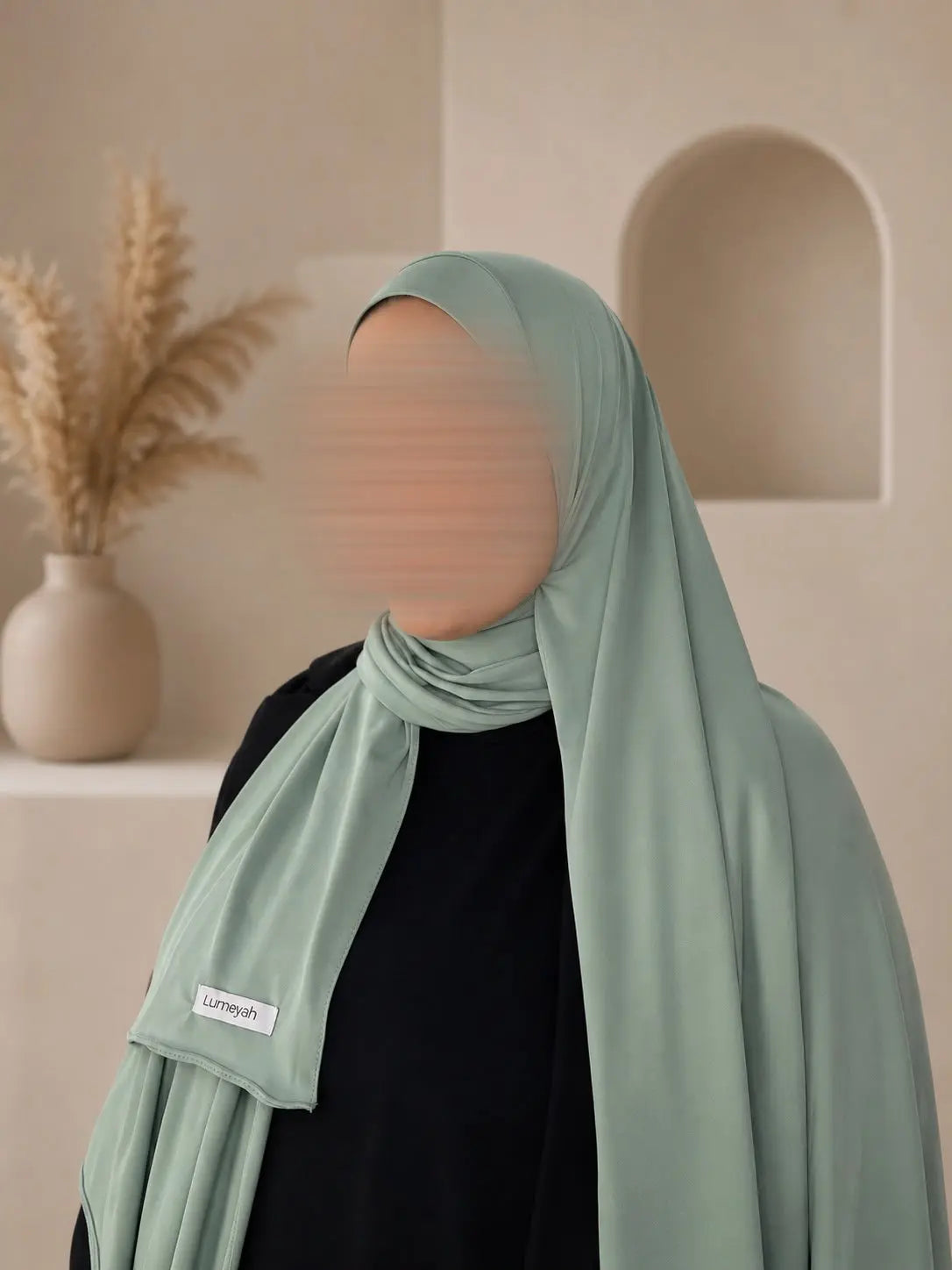 hijab long jersey premium vert menthe lumeyah